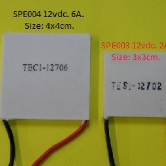 รหัส SPE002 Thermoelectric /Peltier cooling แผ่นร้อน-เย็น 12vdc 20W. 2A. คลิกดูรายละเอียด>>