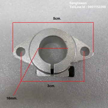 รหัส SMI00039 บูชยึดอลูมิเนียม แบบนอน รูเพลา 16mm.